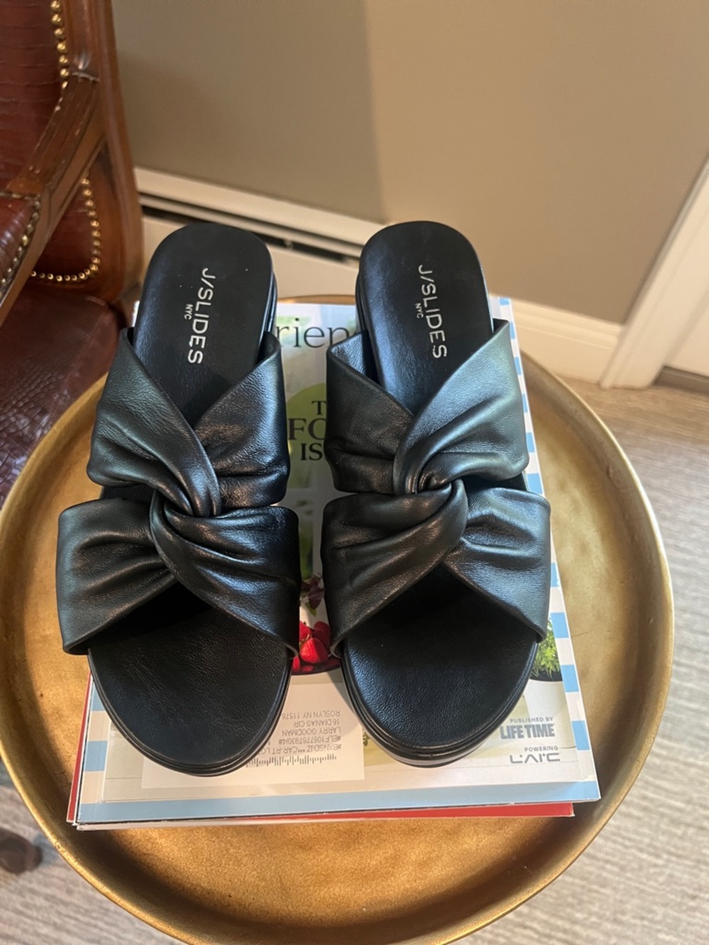 Black super soft platform sandal